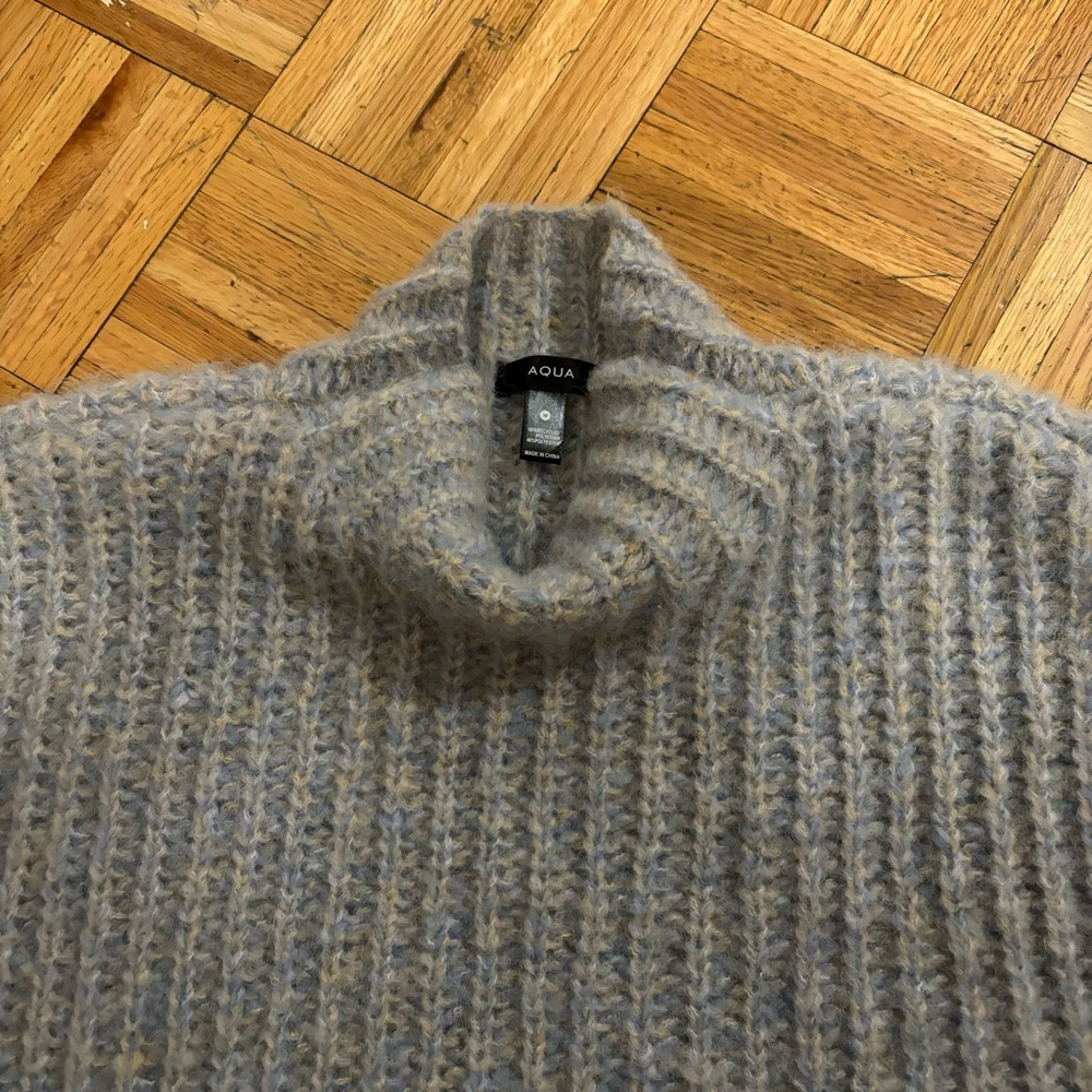 Aqua Mock Neck Sweater